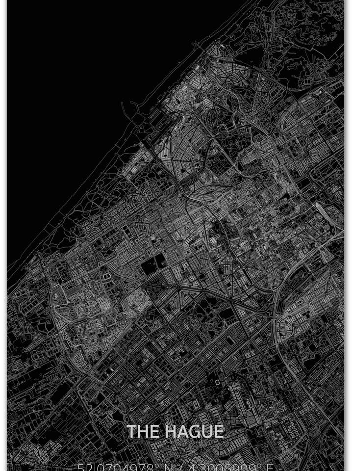 Citymap The Hague XL | Aluminum wall decoration for wholesale by Brandthout.