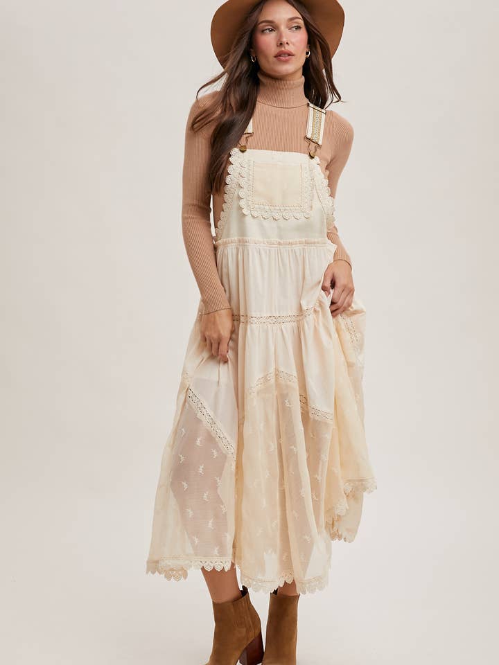Bluivy - Wholesale Dress – Women's - LACE EMBROIDERED TULLE BIB MAXI DRESS24