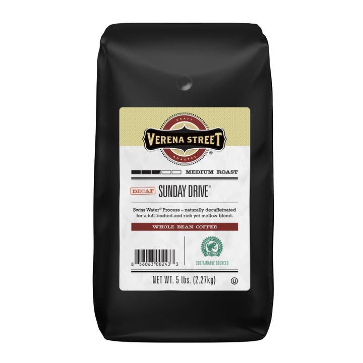 Sunday Drive™ Decaf Swiss Water Process 5lb whole bean for wholesale by Verena Street Coffee Co.