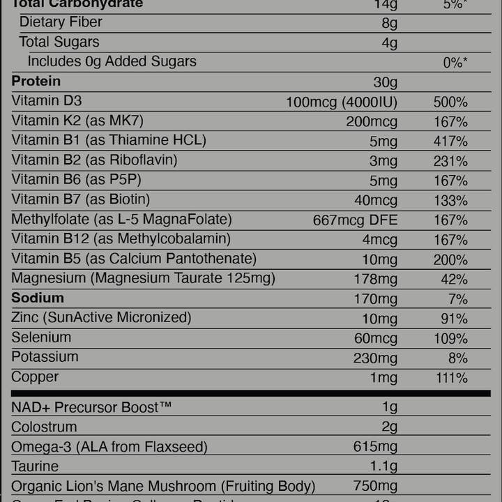 Momentum - Wholesale Protein/Superfood Powder - Longevity Protein Shake, Vanilla1