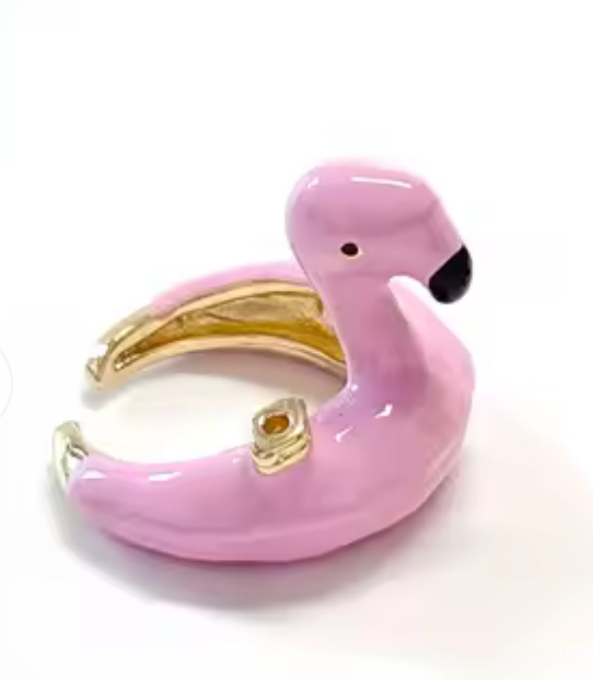 HoopLa - Wholesale Cocktail/Statement Ring - Pool Floating Enamel Ring- Rubber Duck or Flamingo2