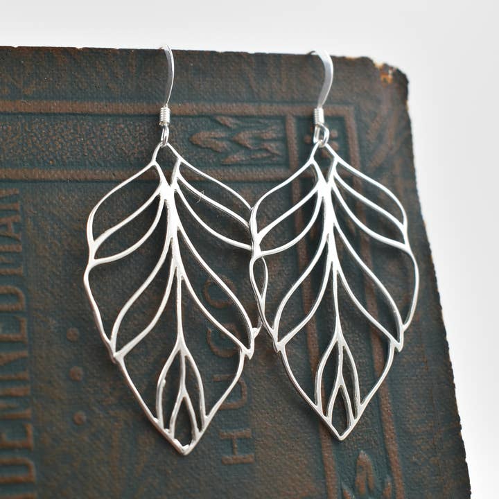 Sterling silver Leaf Earrings for wholesale by Whitelotus Design