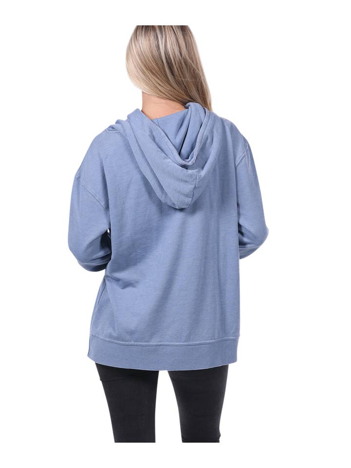 U.S. Apparel - Wholesale Hoodie – Women's - Ladies Crossover Hoodie - Garment Burnout Fleece12