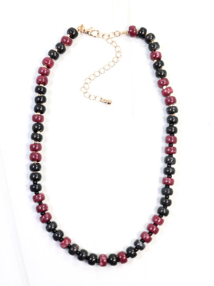 Ellison Stone Necklace Garnet Black for wholesale by Caroline Hill