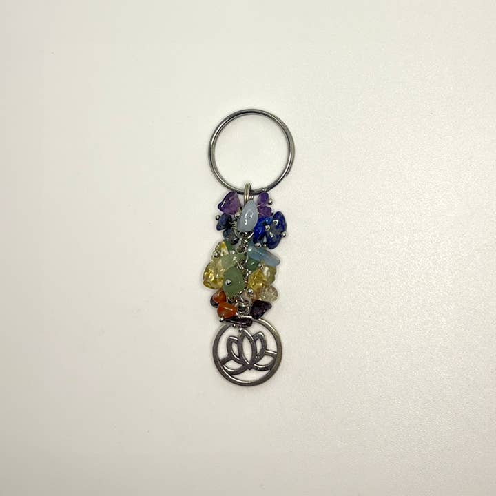 VIE - Wholesale Keychain - Unisex - Gemstone Keychain with Brass Findings, Assorted Design