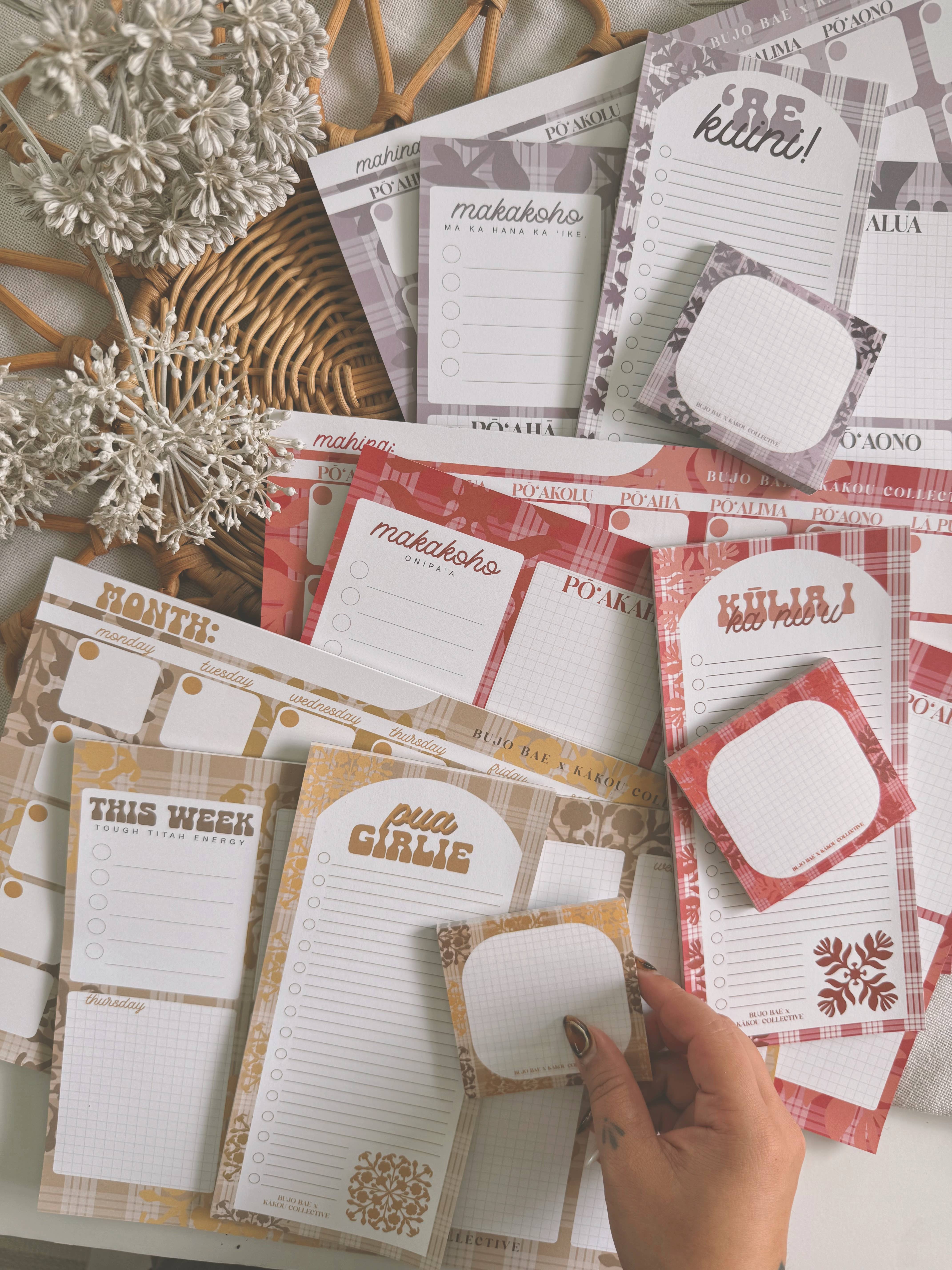 Bujo Bae - Wholesale Notepad - Lehua Kapa Kuiki x Palaka | Monthly Notepad2