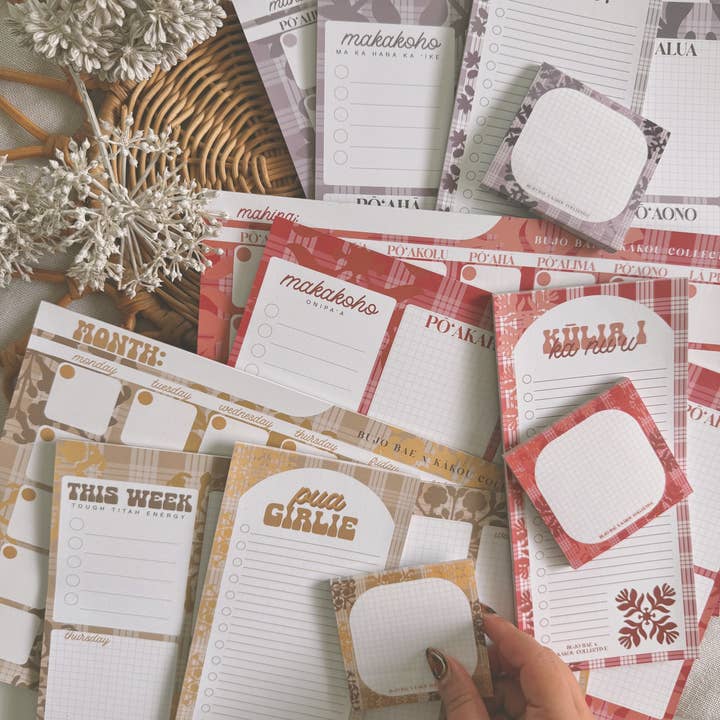 Bujo Bae - Wholesale Notepad - Lehua Kapa Kuiki x Palaka | Monthly Notepad2