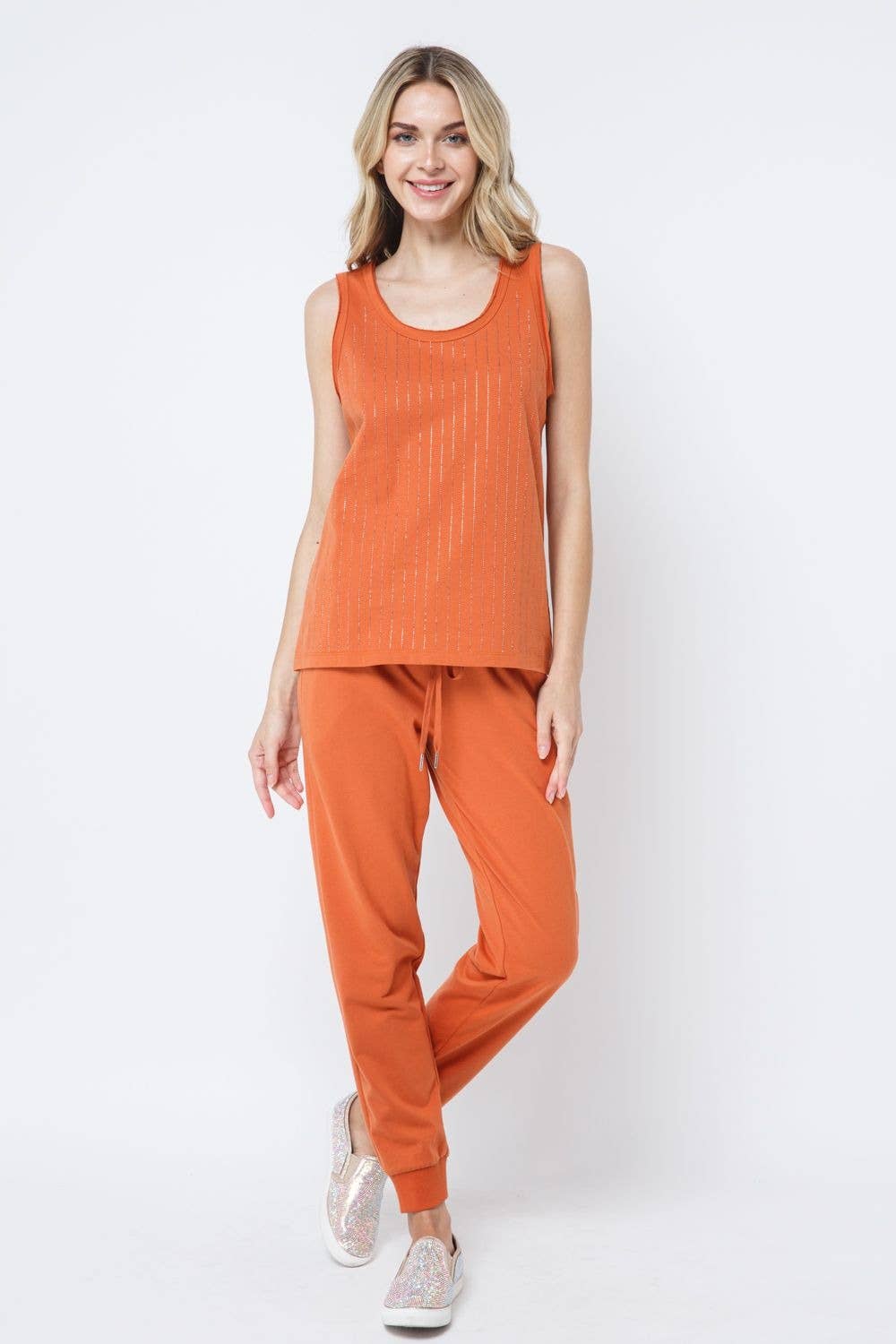 VOCAL - Vente Débardeur – femme - Haut sans manches à encolure dégagée, motif rayé Hotfix6