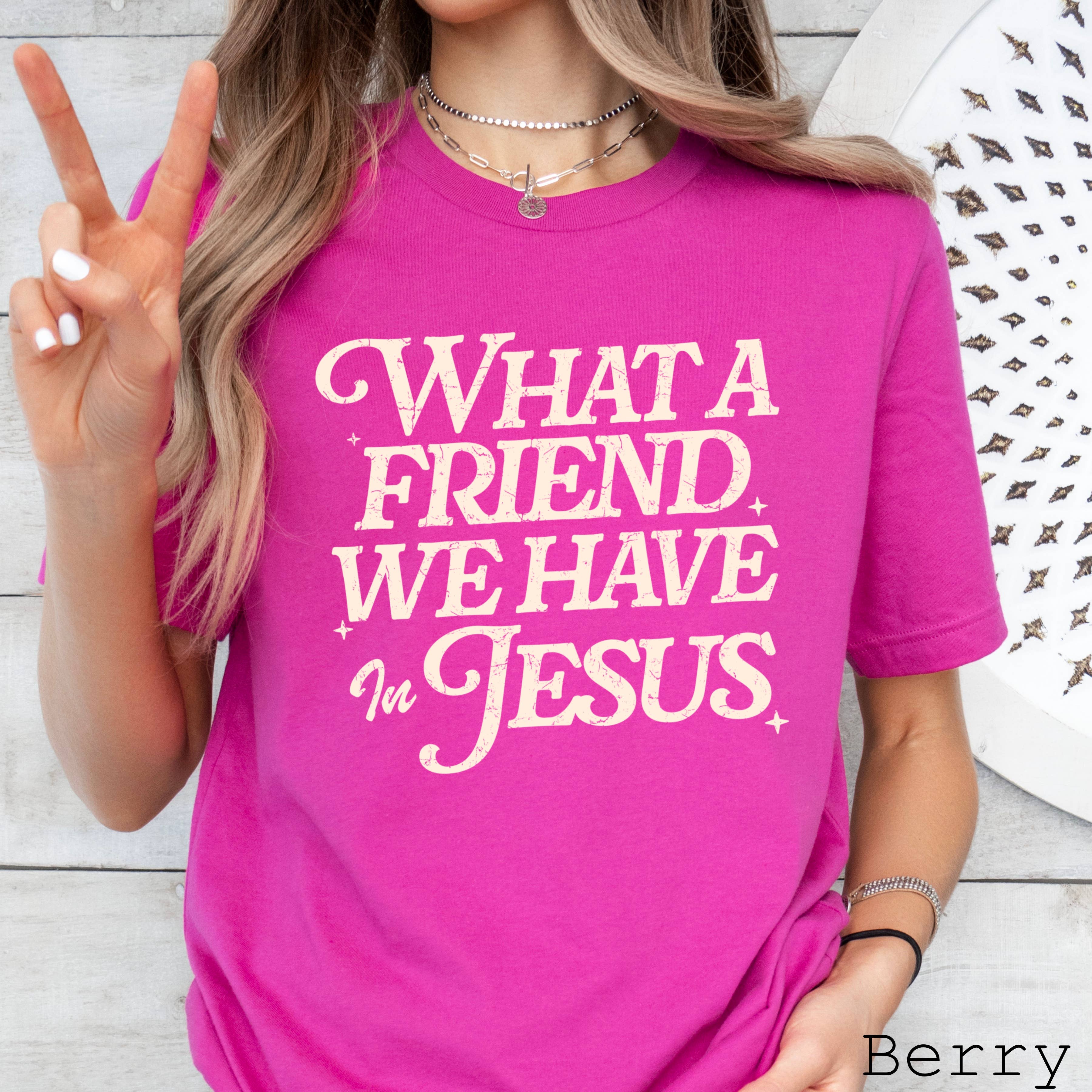 Shoppe SHC - Wholesale T-Shirt (Graphic) - Women's - What A Friend We Have In Jesus Graphic Shirt | Bella Canvas5