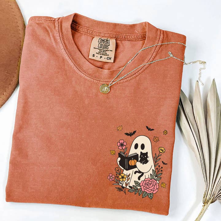 Comfort Colors Floral Ghost Reading Book Shirt,Ghost Cat Tee and other Purchase Wholesale reading cat pile. Free Returns & Net 60 Terms on Faire trending on Faire.