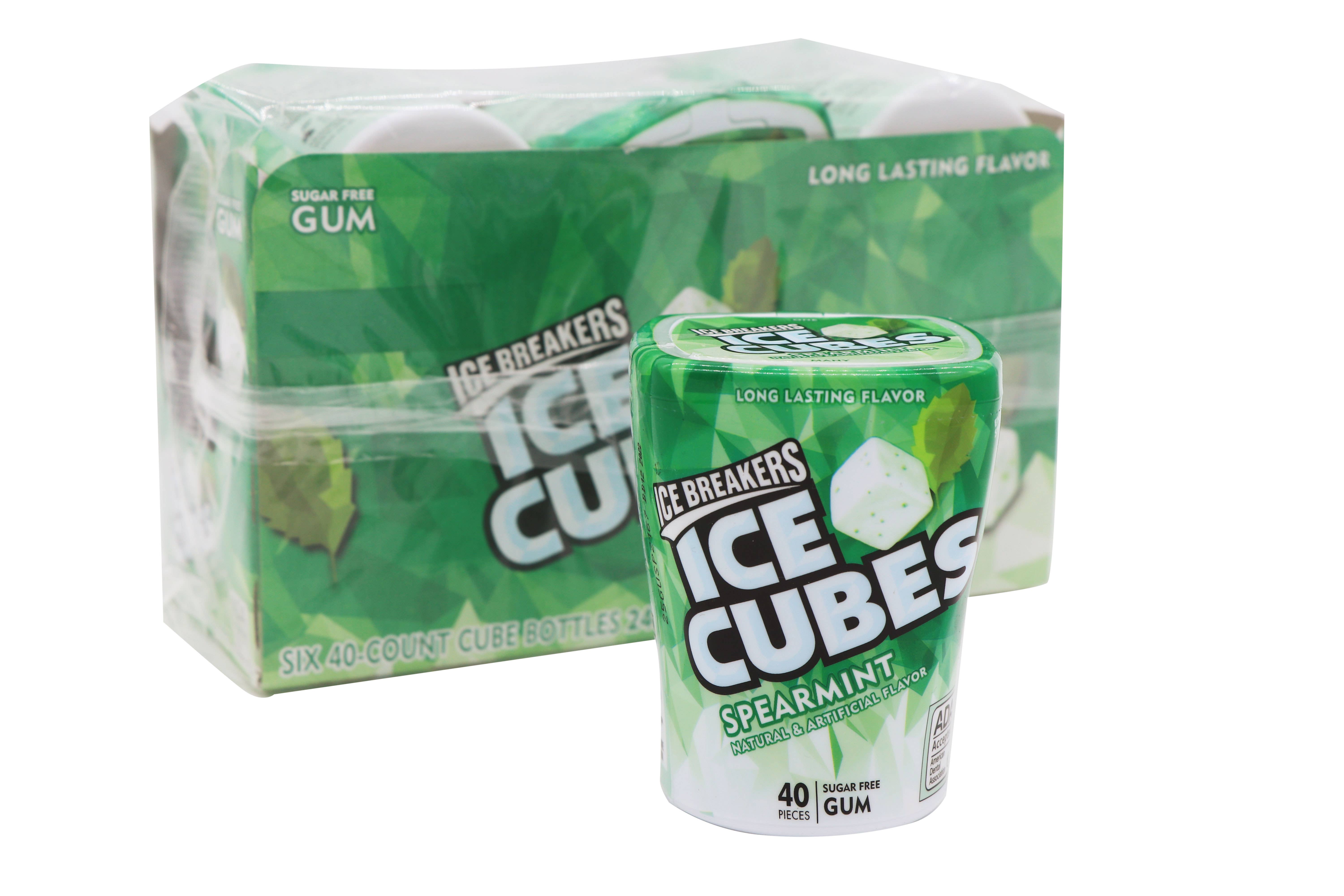 Grandpa Joe's Candy Shop - Vente Chewing-gums - Cubes de glace Ice Breakers à la menthe verte, 40 pièces par contenant, 6 carats