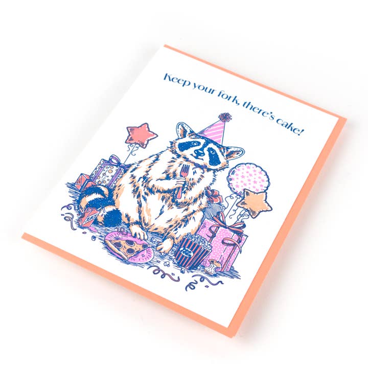 Porchlight Press Letterpress - Wholesale Birthday Card - Birthday Raccoon Card