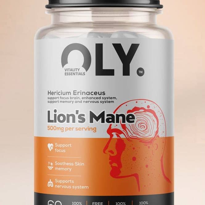 OLY Europe - Wholesale Oral Supplement/Vitamin - Oly - Lion's Mane - 500mg - 60 vcaps0