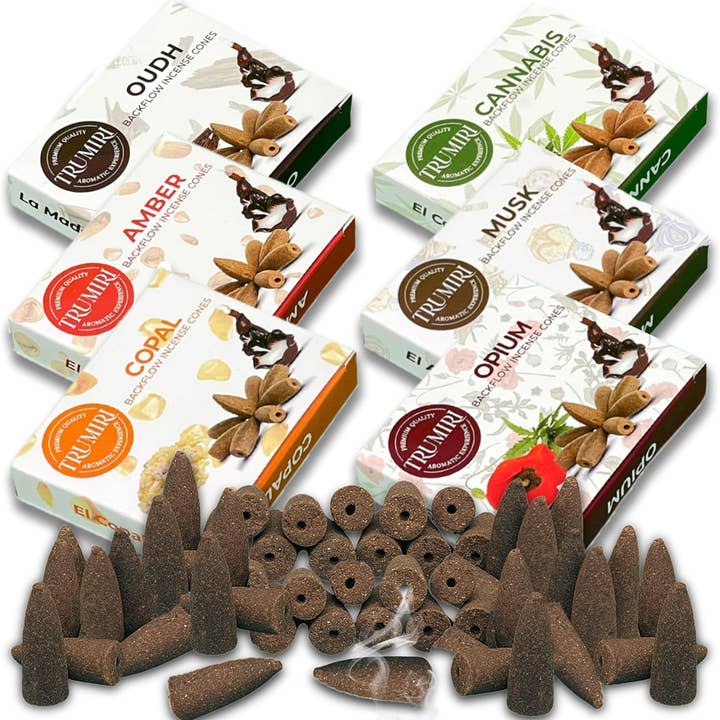 Exotic Backflow Cones Variety Pack - Total 60 Backflow Cones for wholesale by TRUMIRI Incense Candles & Aromatherapy