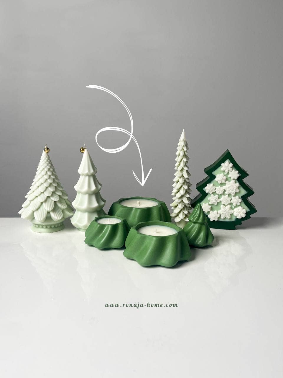 Ronaja Home - Wholesale Pillar Candle - Transforming 3-in-1 Christmas Tree Candle (Type #1)1