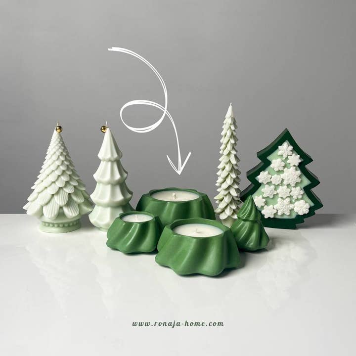 Ronaja Home - Wholesale Pillar Candle - Transforming 3-in-1 Christmas Tree Candle (Type #1)1