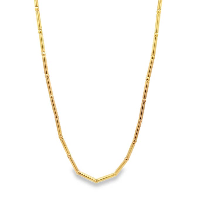 18K Guld Fyldt 2mm Kugle Bar Choker (G172) for engroshandel hos MIA Jewelry