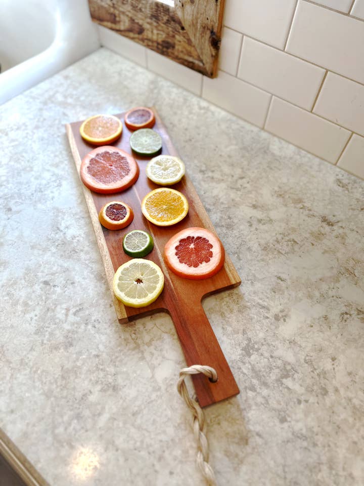 Wood Board With Braided Handle & Tie for wholesale by Made Market Co.