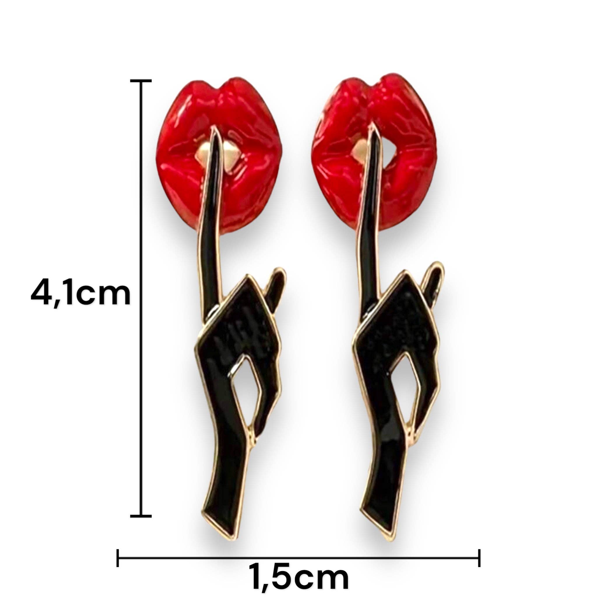 Kinky Pleasure - Wholesale Dangle Earrings - Kinky Pleasure - S029 - Earrings - Lips With Hand - SSST Be Quiet4