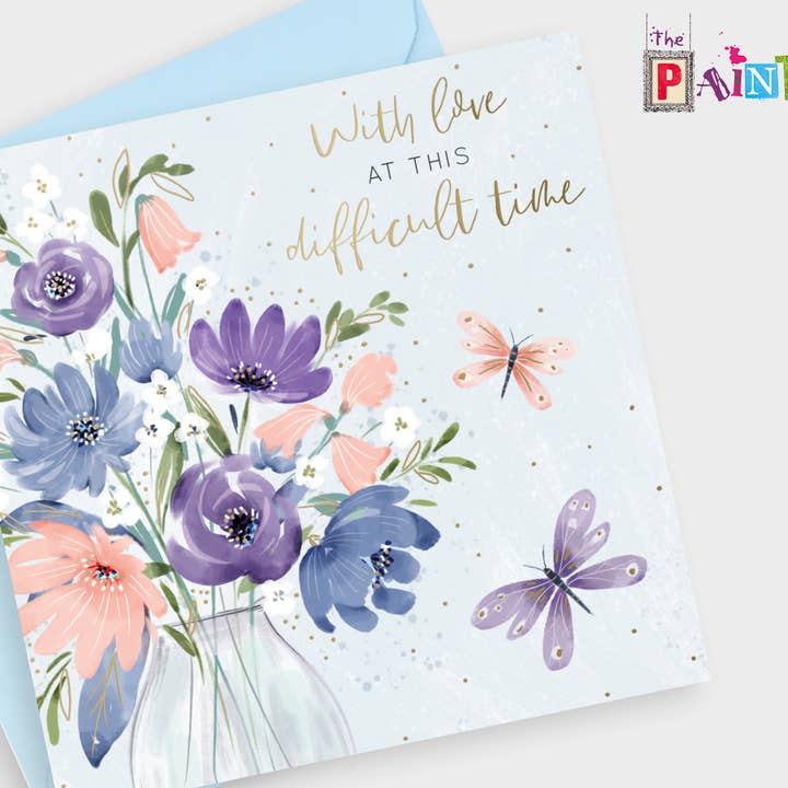 Con amore in questo momento difficile - Carte con fiori graziosi x6 per la vendita all'ingrosso da parte di The Paintbox