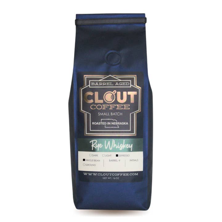 Clout Coffee - Venta al por mayor Café en grano - Whisky de centeno café envejecido en barril | 16 oz