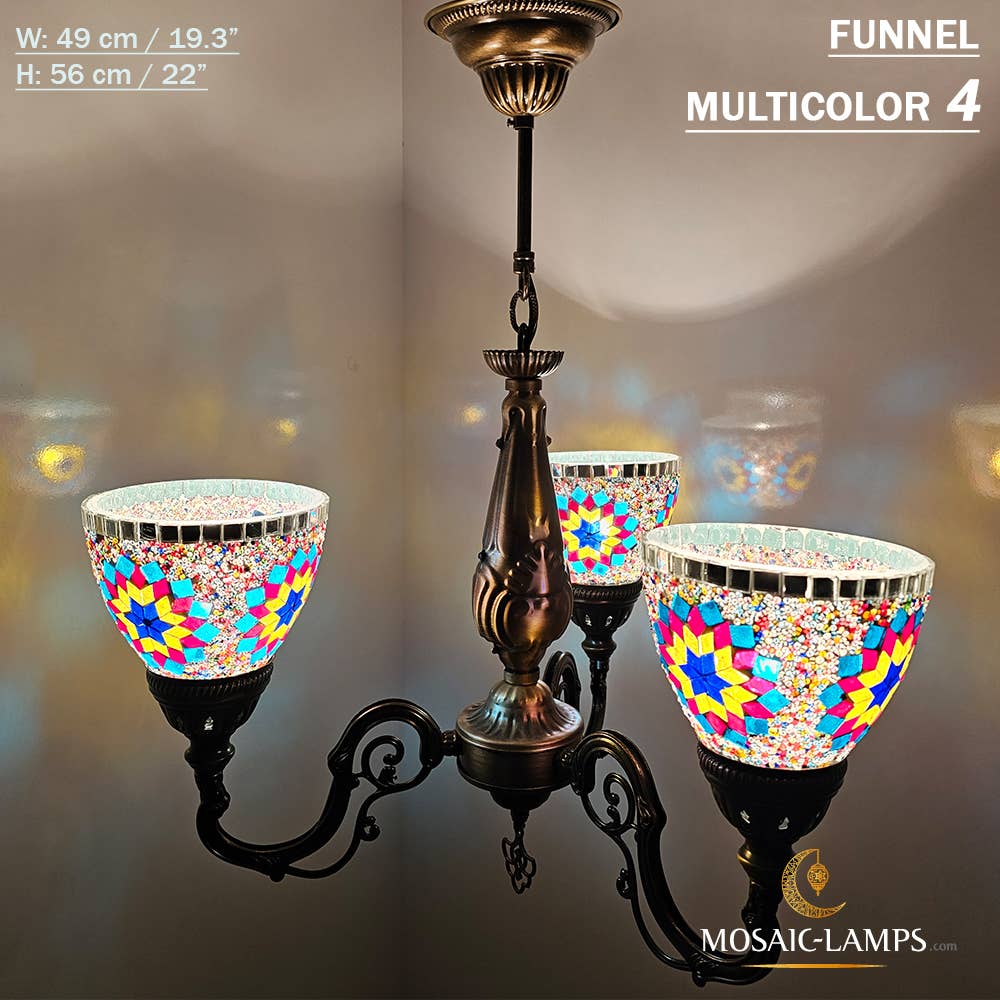 Mosaic Lamps – Candeeiro/lâmpada suspensa por atacado – Mosaico 3 Globo Feito à Mão Turco Marroquino Árabe Oriental Boh34