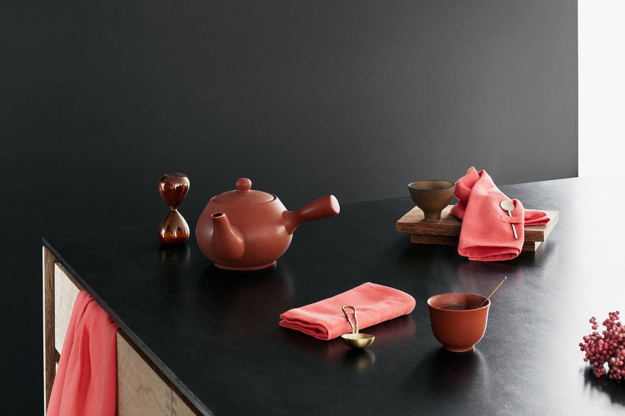 The Organic Company – Toalha de chá por atacado – Toalha de Cozinha - Coral3