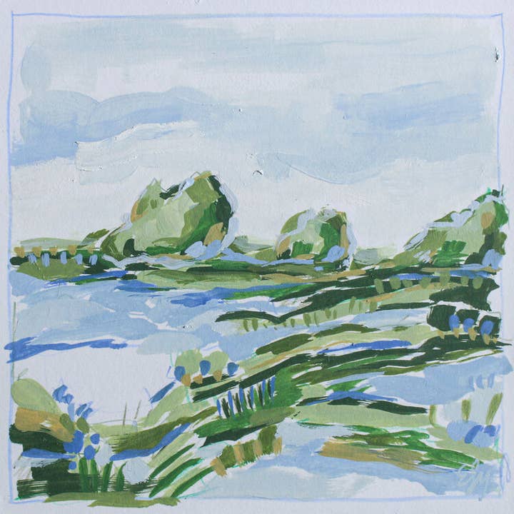 Where The Light Meets The Land Square Print for wholesale by Elizabeth Sage Art