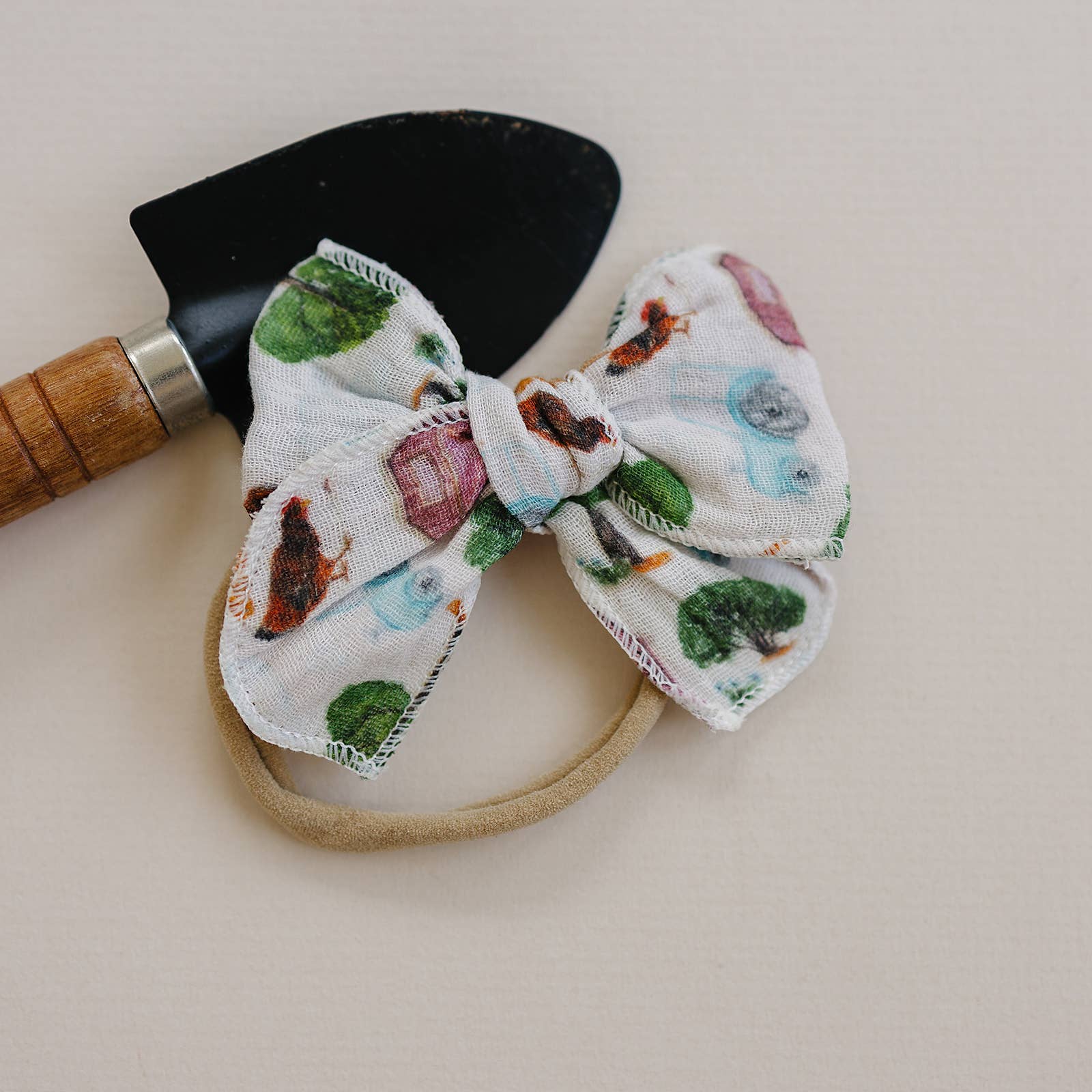 Golden Dot Lane - Wholesale Hair Bow - Kids - On The Farm Serged Gauze Bow5