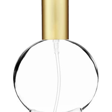 Best Bottles - Wholesale Atomizer Bottle - Clear Circle Glass Bottle-50ml (Multiple Cap & Pump Colors)1