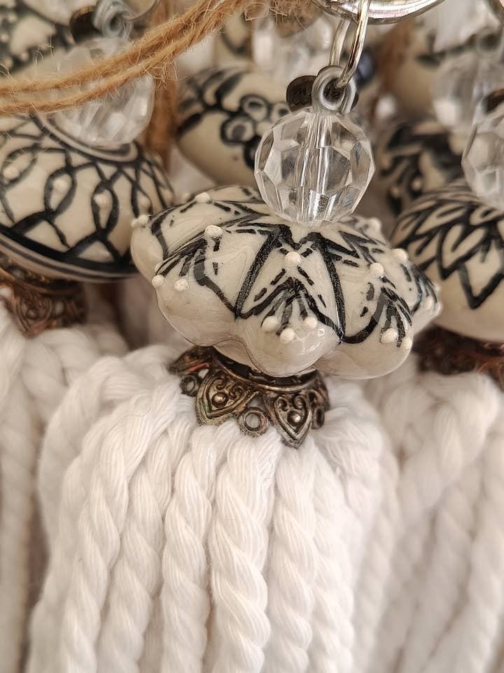 White Nepal - Decorative Boho Tassel for Curtains, Doors for wholesale by Tassel and Co