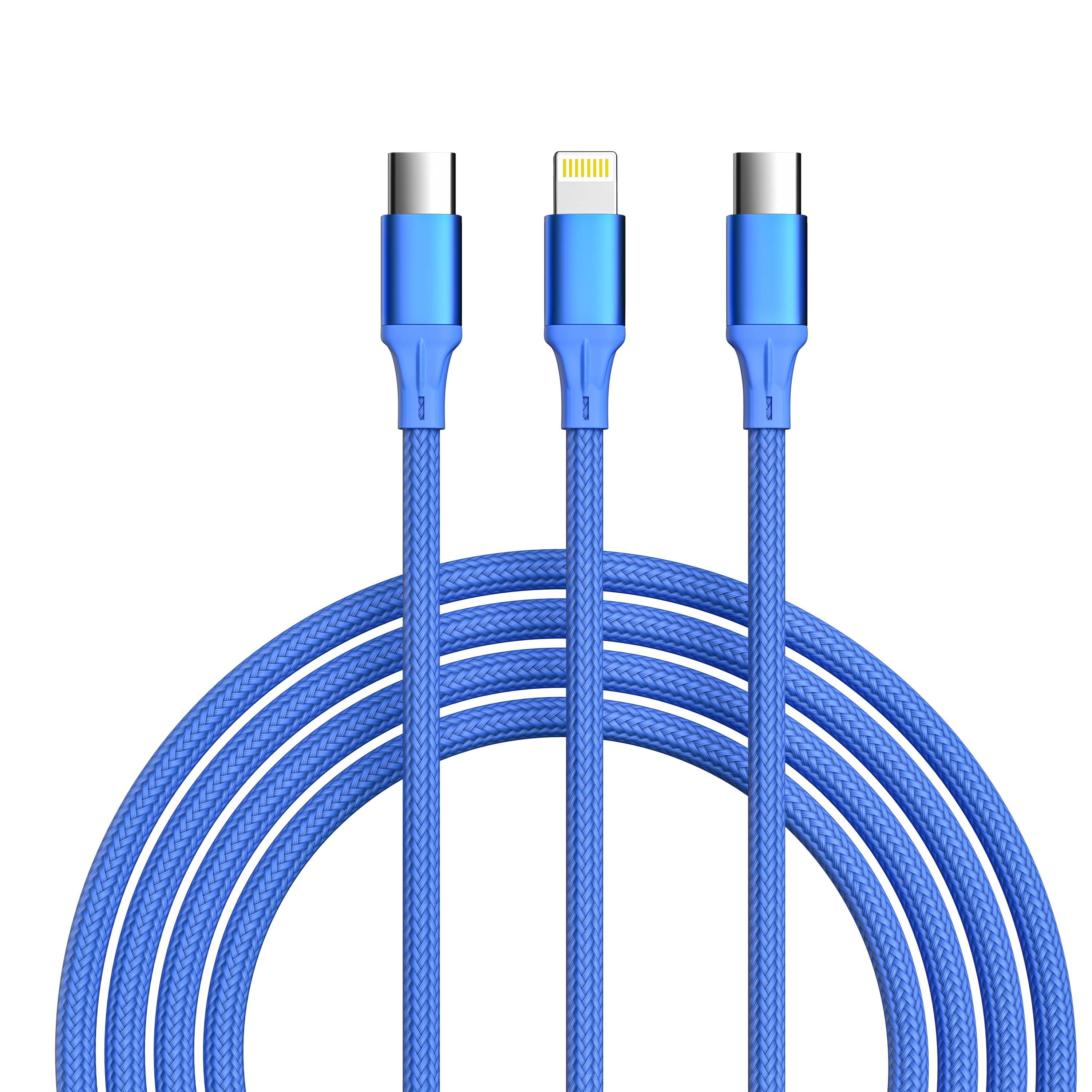 LAX Gadgets - Wholesale Charging Cable - 3-in-1 Cable For IPhone/Ipad & Android Devices - Retail Pack29