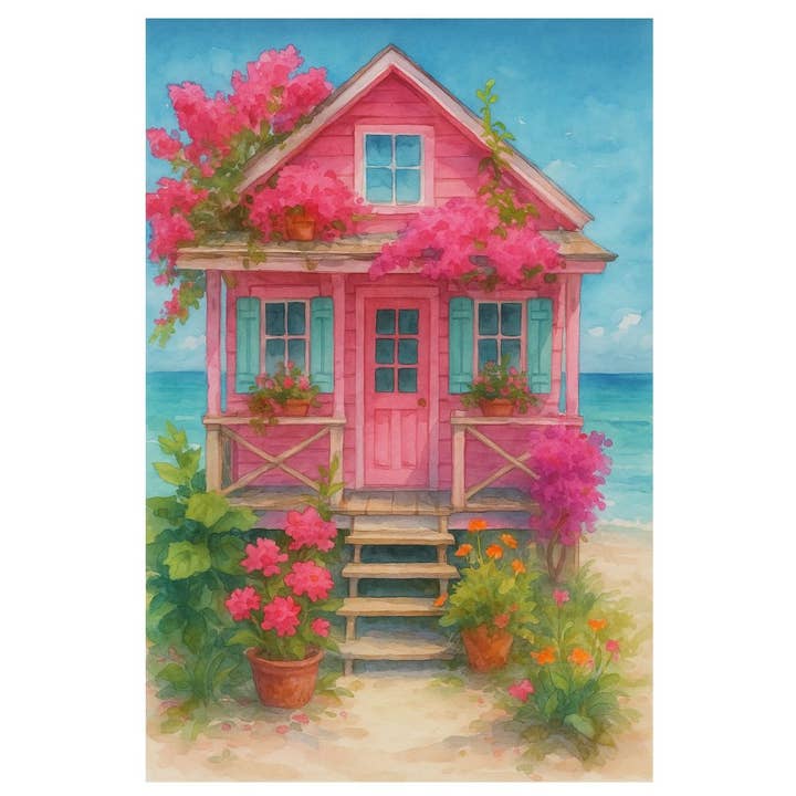Pink House Print for engroshandel hos Gypsea Beach Club