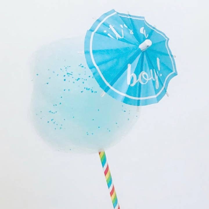 The Tiny Umbrella - Wholesale Cocktail Shaker - It's A Boy! Cocktail Umbrella2