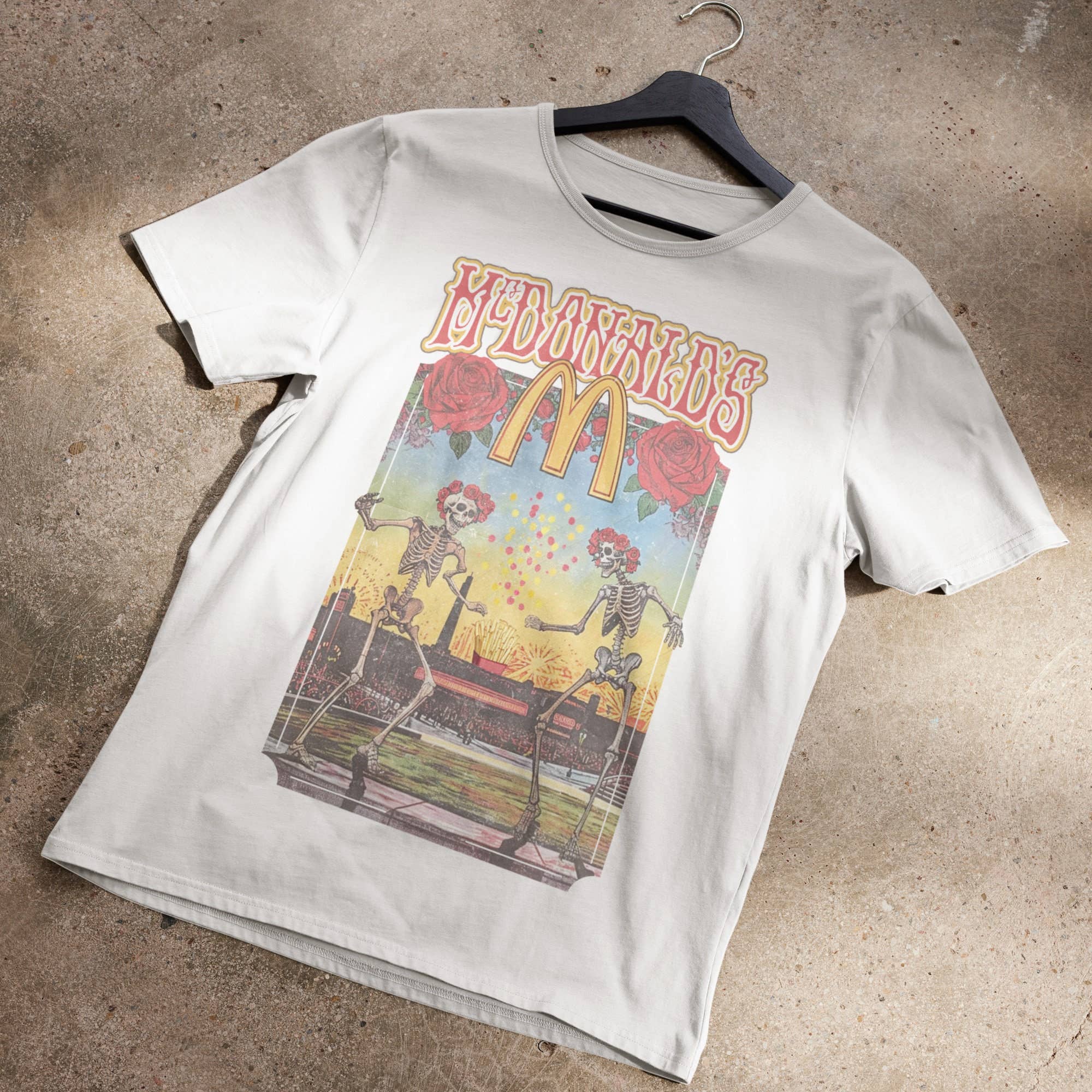 NVC Ecommerce LLC - Wholesale T-Shirt (Graphic) - Unisex - McDonald's Grateful Dead Shirt, Floral Skeleton Shirt0