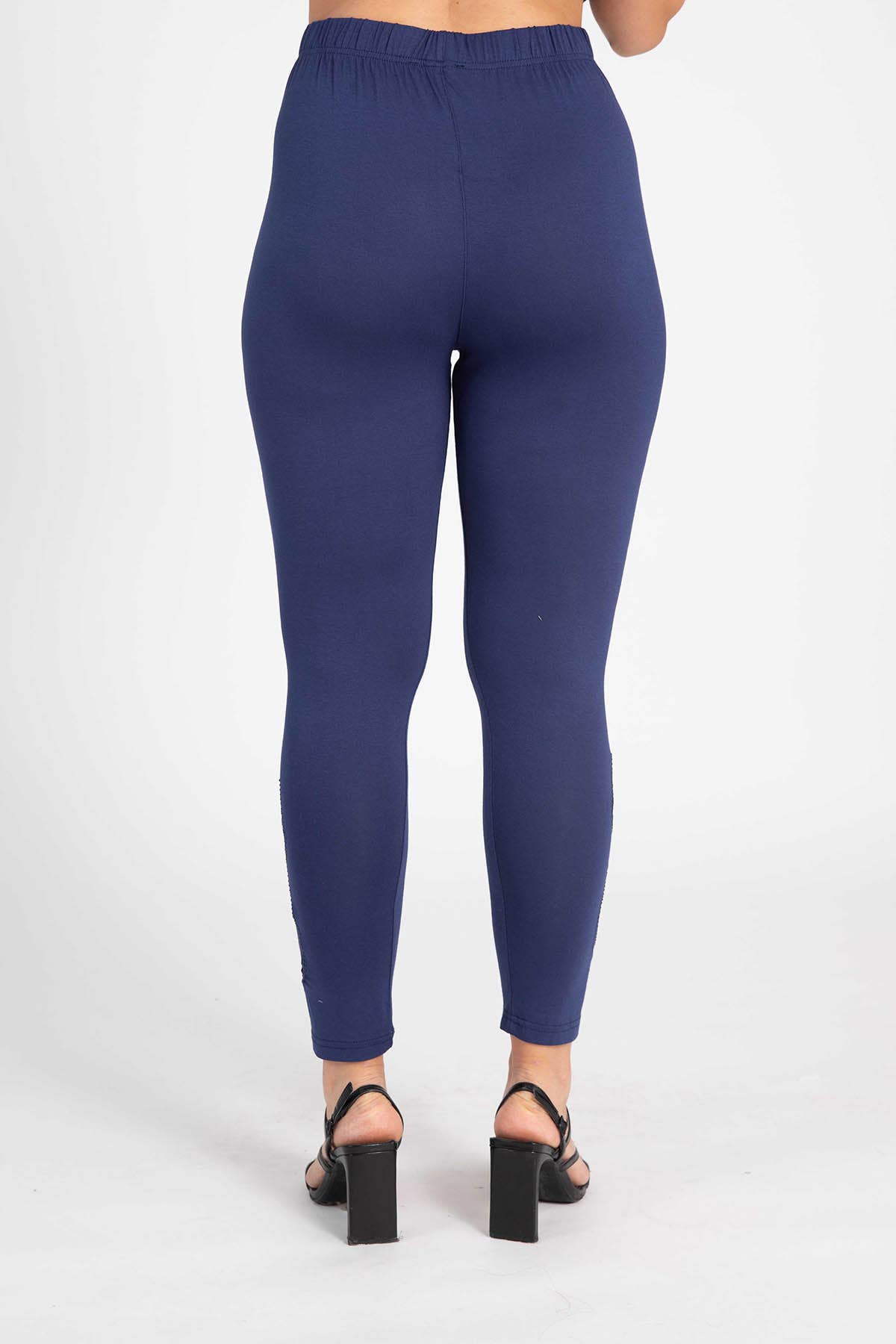 Pomme Rouge Paris - Venta al por mayor Leggings modernos - Mujer - Legging azul con estampado floral (B226*)3