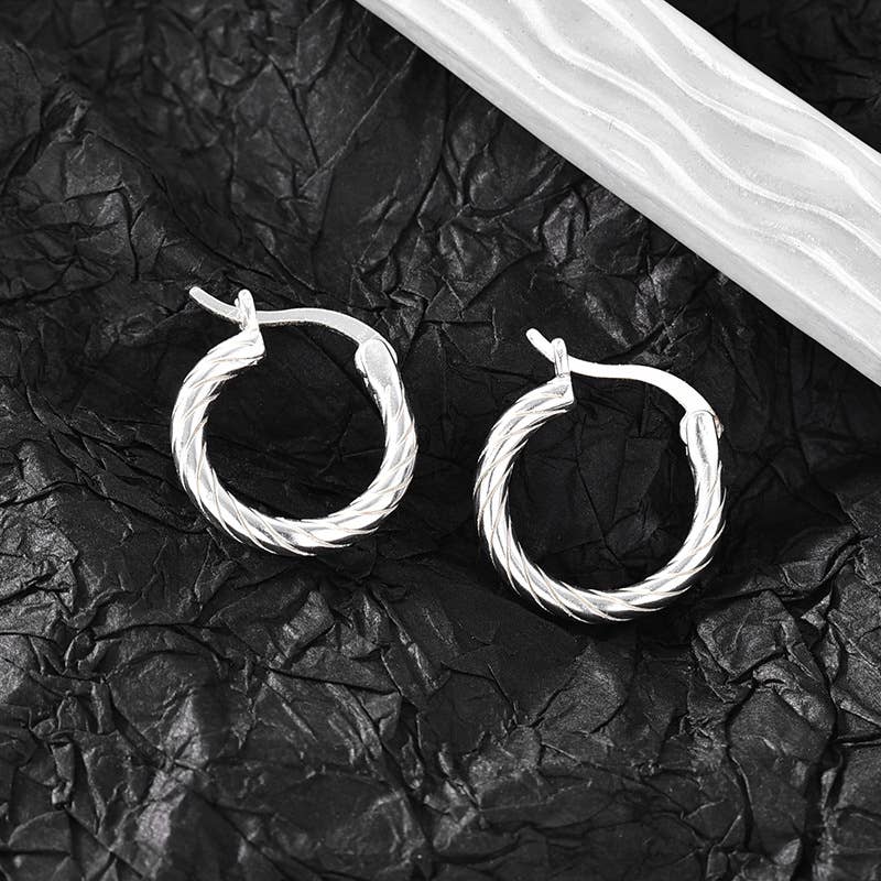 Gemcohub - Wholesale Hoop Earrings - Threaded 925 Sterling Silver Round Earrings3