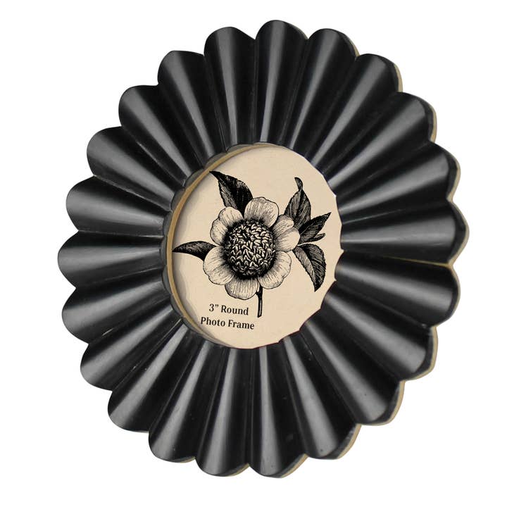 HomArt - Wholesale Picture Frame - Scalloped Round Frame, Black - 3”2