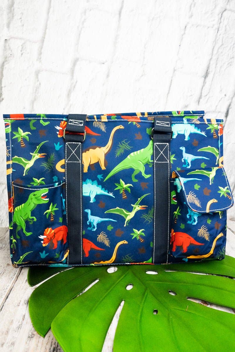 Wholesale Accessory Market - Vente Tote bag – femme - NGIL Sac Utilitaire Dino-Mite avec Bordure Marine1