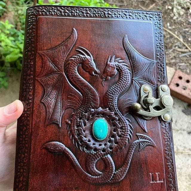 Jay mataji Handicrafts – Großhandel Tagebuch – Notizbuch aus Leder, doppelter Drache, Vintage-Papier, antik1