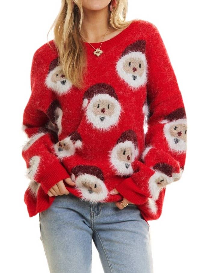 Santa Claus Shape Long Sleeve Sweater for wholesale by Vanilla Monkey