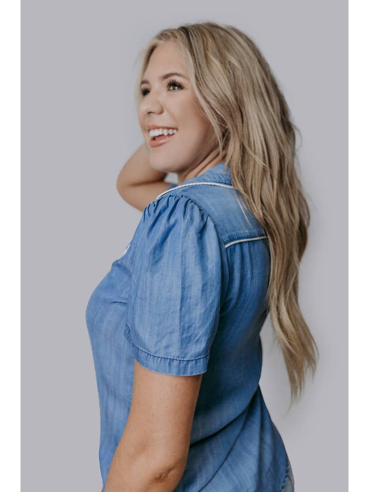 Denim MK731 Western Tencel Button Down Shirt for wholesale on Faire