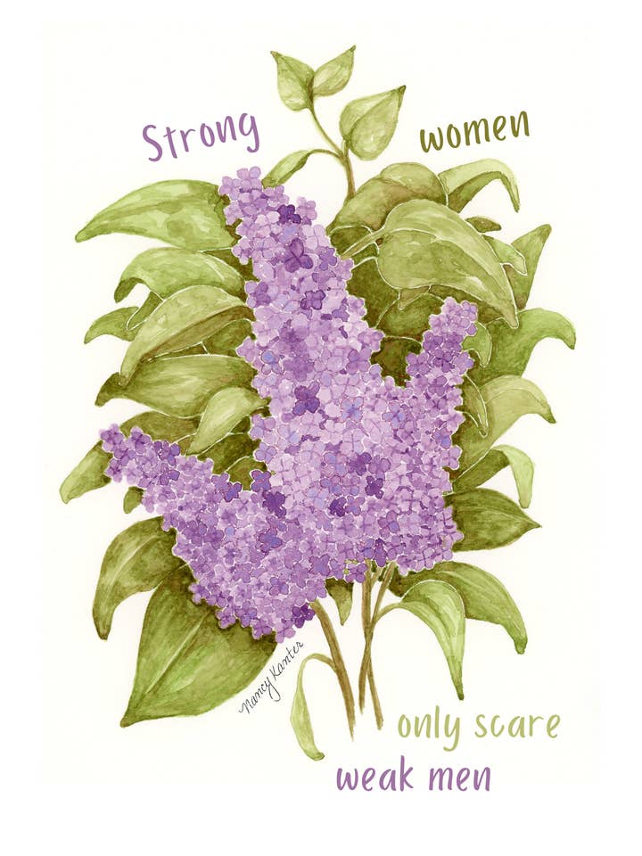 Impression Giclée Aquarelle "Femmes Fortes" Florale pour la vente par Beauty Is Inside