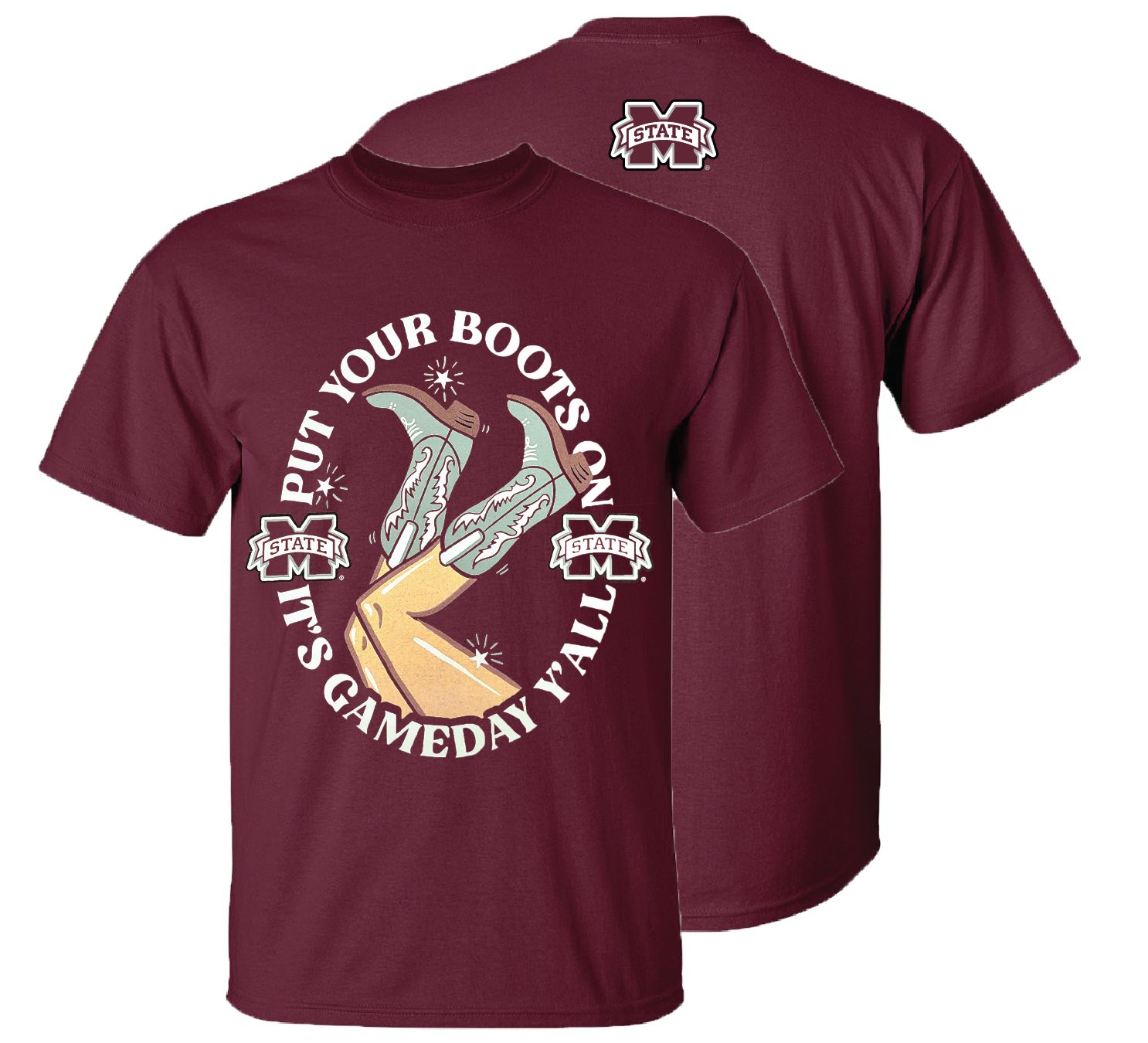 MSU Boots Up Gameday Maroon for wholesale on Faire0