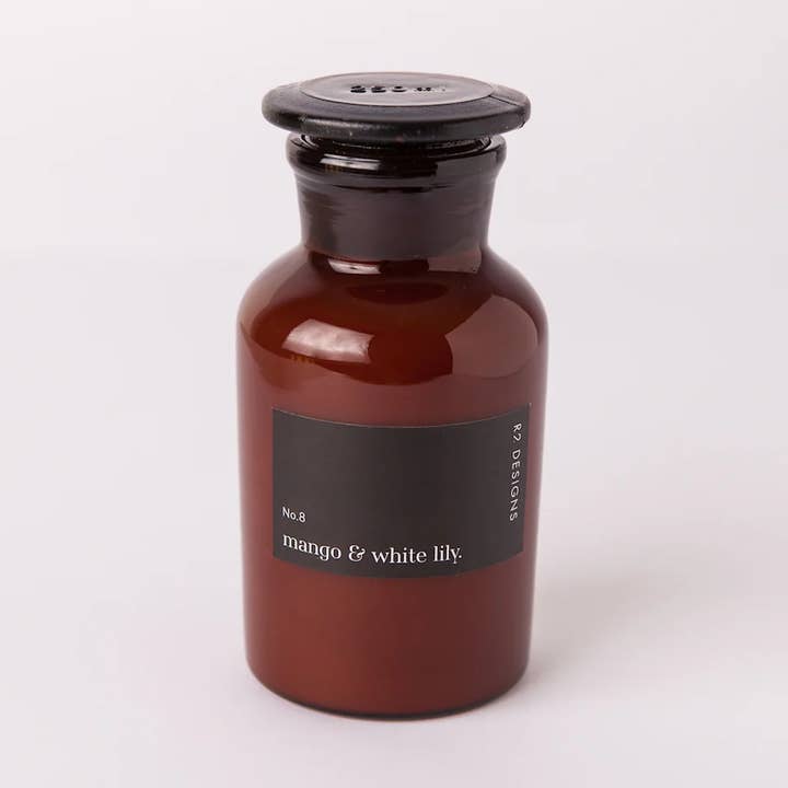 Amber Lab Jar Candle - Mango & White Lily for wholesale by R2 Designs