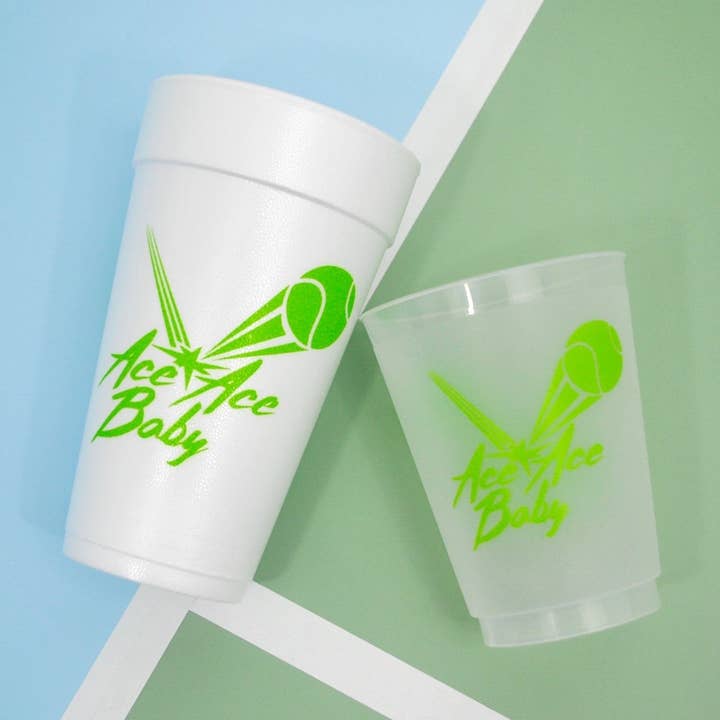 Ace Ace Baby Tennis Gobelets en mousse/givrés pour la vente par Gatherings by Curated Paperie