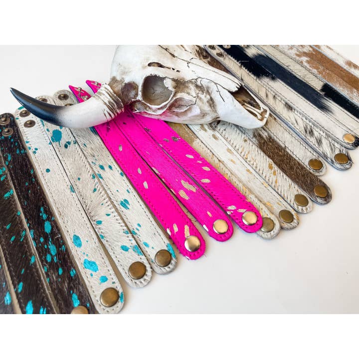 Boho Ranch Shop - Wholesale Cuff Bracelet - Western Hair on Cowhide Cuff Bracelet