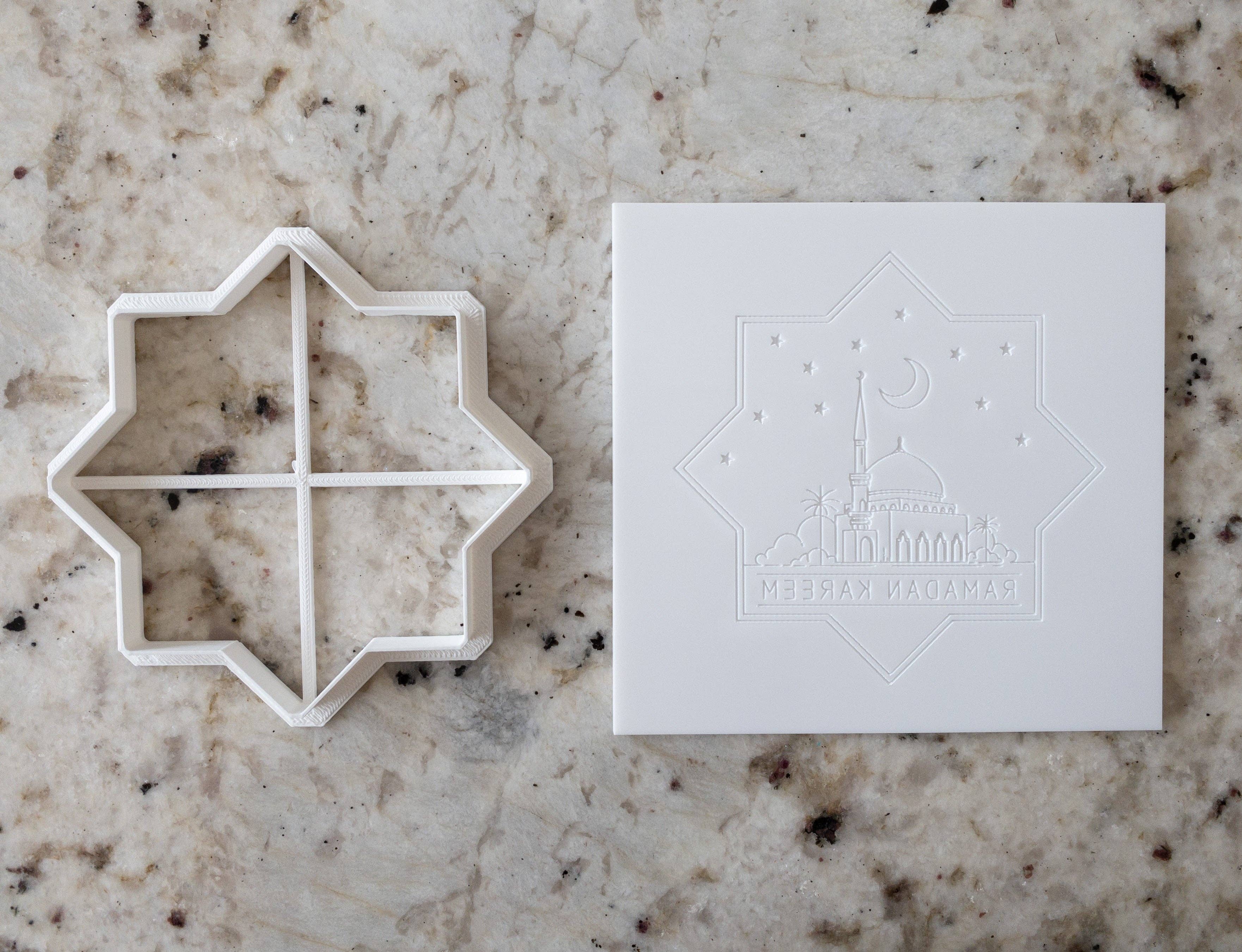 Cut Bake Stamp – wholesale Biscuit cutter – Ramadan Kareem Mosque Star Biscuit Cookie Fondant POPup & Cutter1