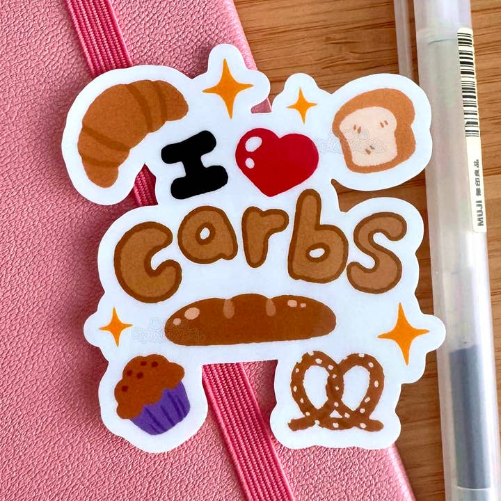 I Love Carbs Sticker for wholesale by Tiramaesu