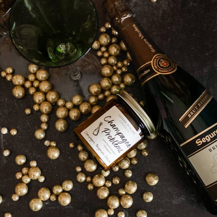 Gather In Flame Candle Co. - Wholesale Jar/Filled Candle - Champagne Problems Candle – Tangerine, Champagne & Hibiscus5